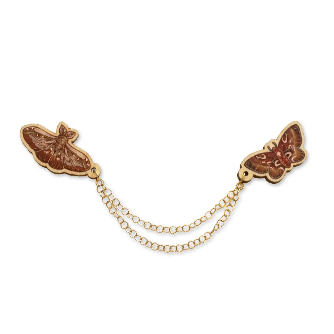 Night Moths | Connected Wooden Pins