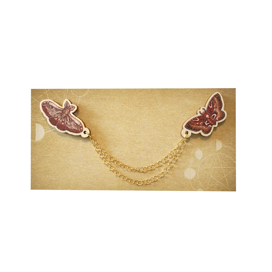 Night Moths | Connected Wooden Pins