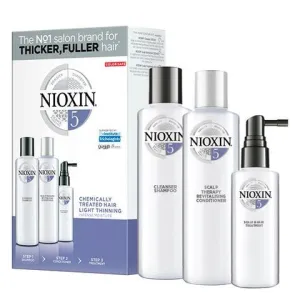 Nioxin System 5 Trial Kit for Chemically Treated Hair with Light Thinning, 150ml 150ml 50ml