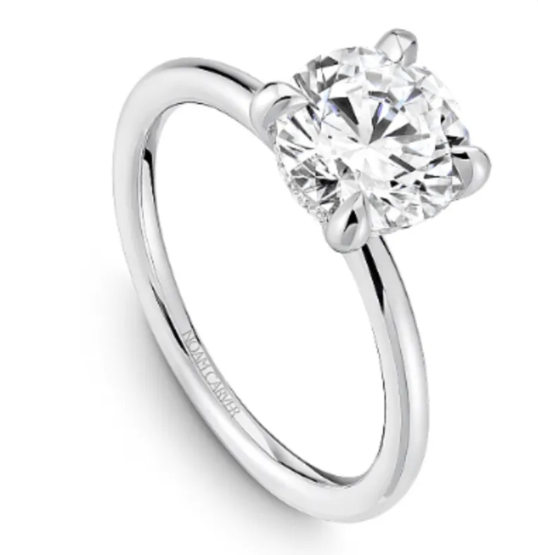 Noam Carver Bridal 14K White Gold Solitaire Engagement Ring