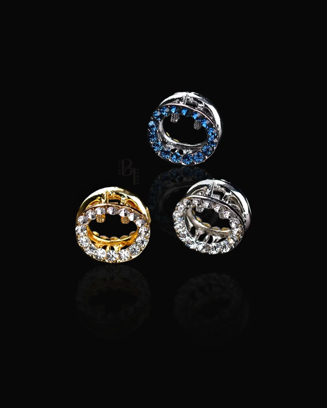 Non-Slip Nickel Free Metal Crystal Embellished Small Claw Clip