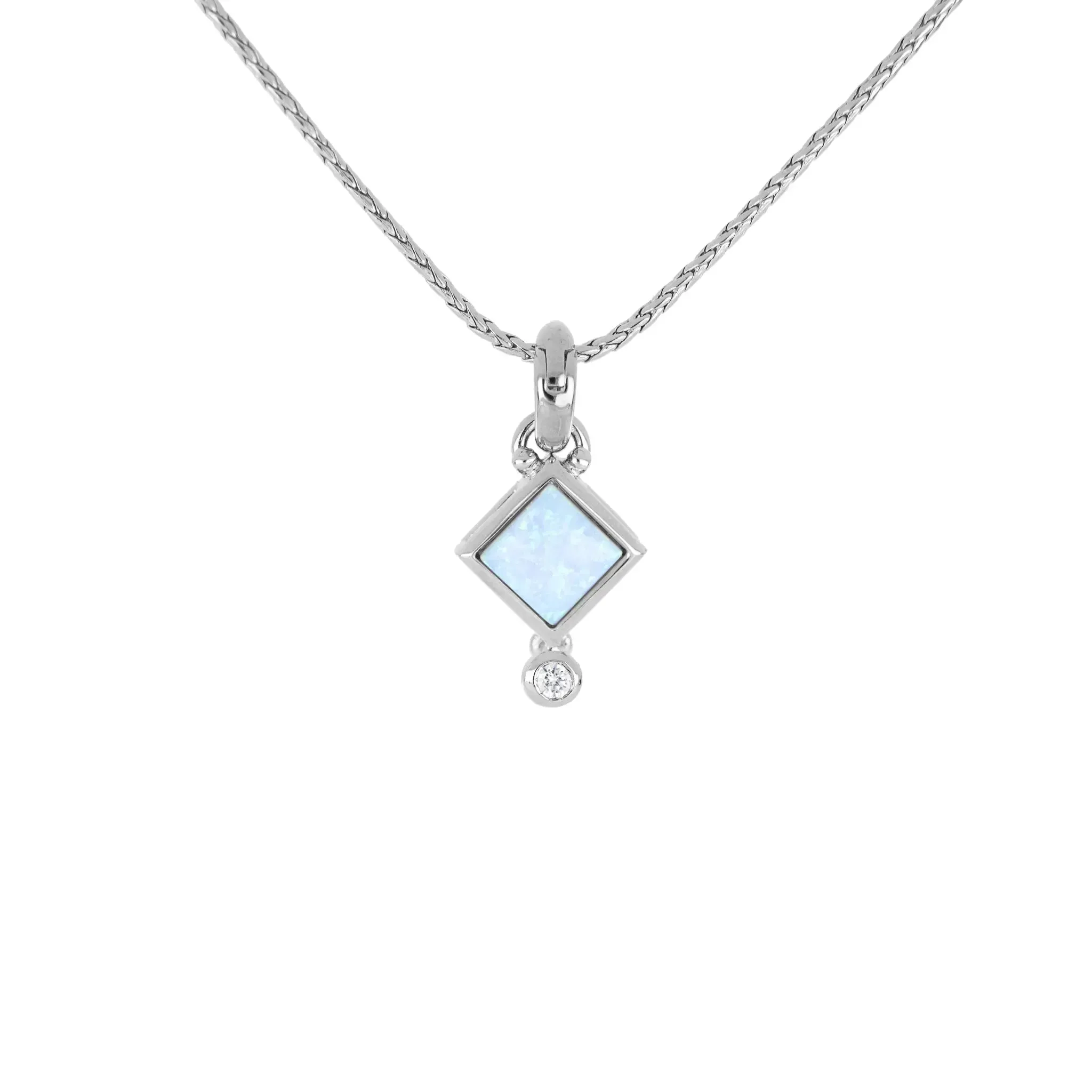 Opalas do Mar Collection - Blue Diamond Opal Pendant with Chain