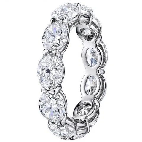 Oval shape Horizontally Set Eternity Band 2.44ctw
