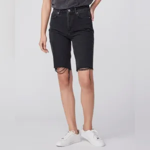 Paige Premium Denim - Robbie High Rise Short w/Caballo Inseam   Raw Hem in Black
