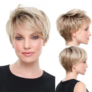 Paula | Blonde Short Pixie Cut Wavy Synthetic Hair Wig