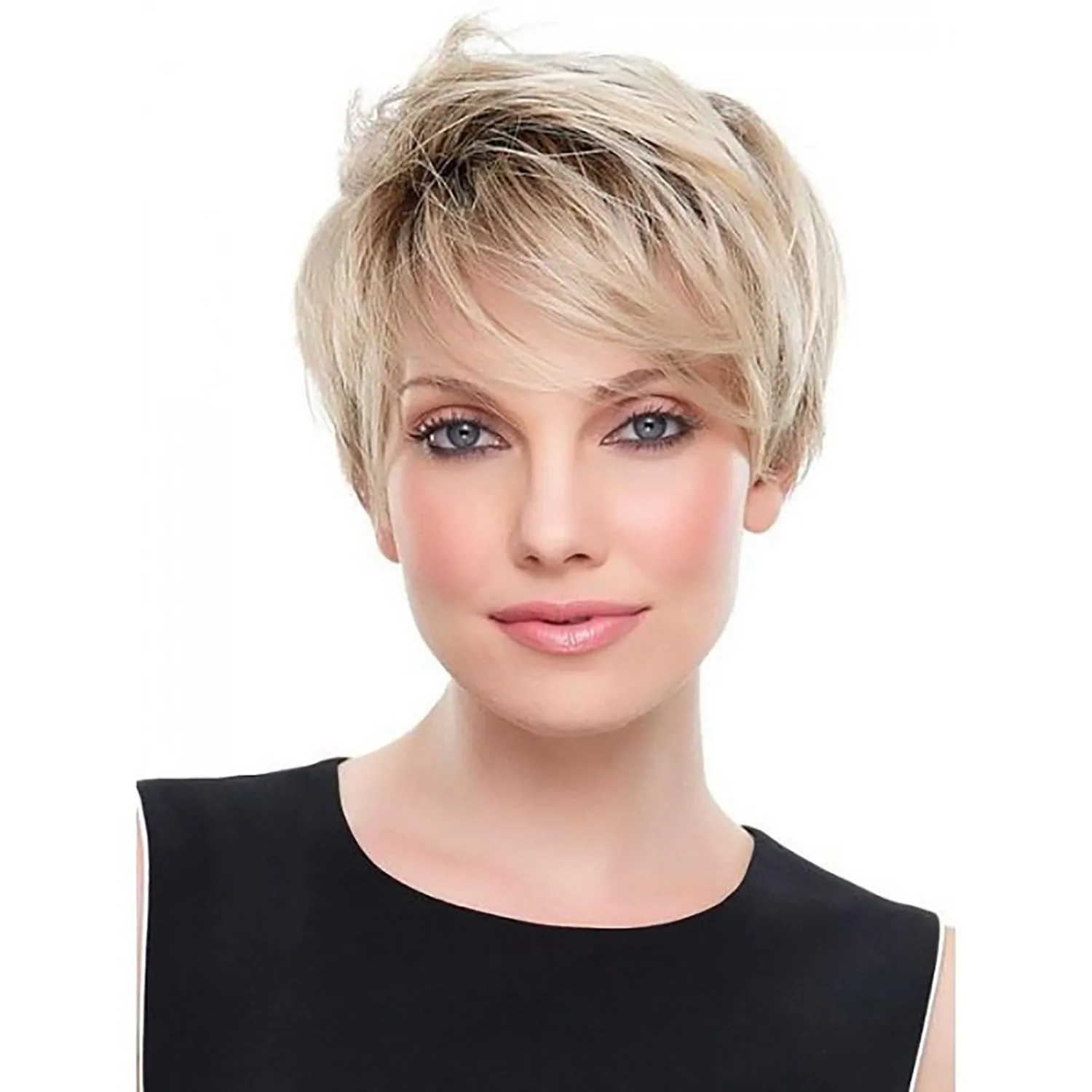 Paula | Blonde Short Pixie Cut Wavy Synthetic Hair Wig