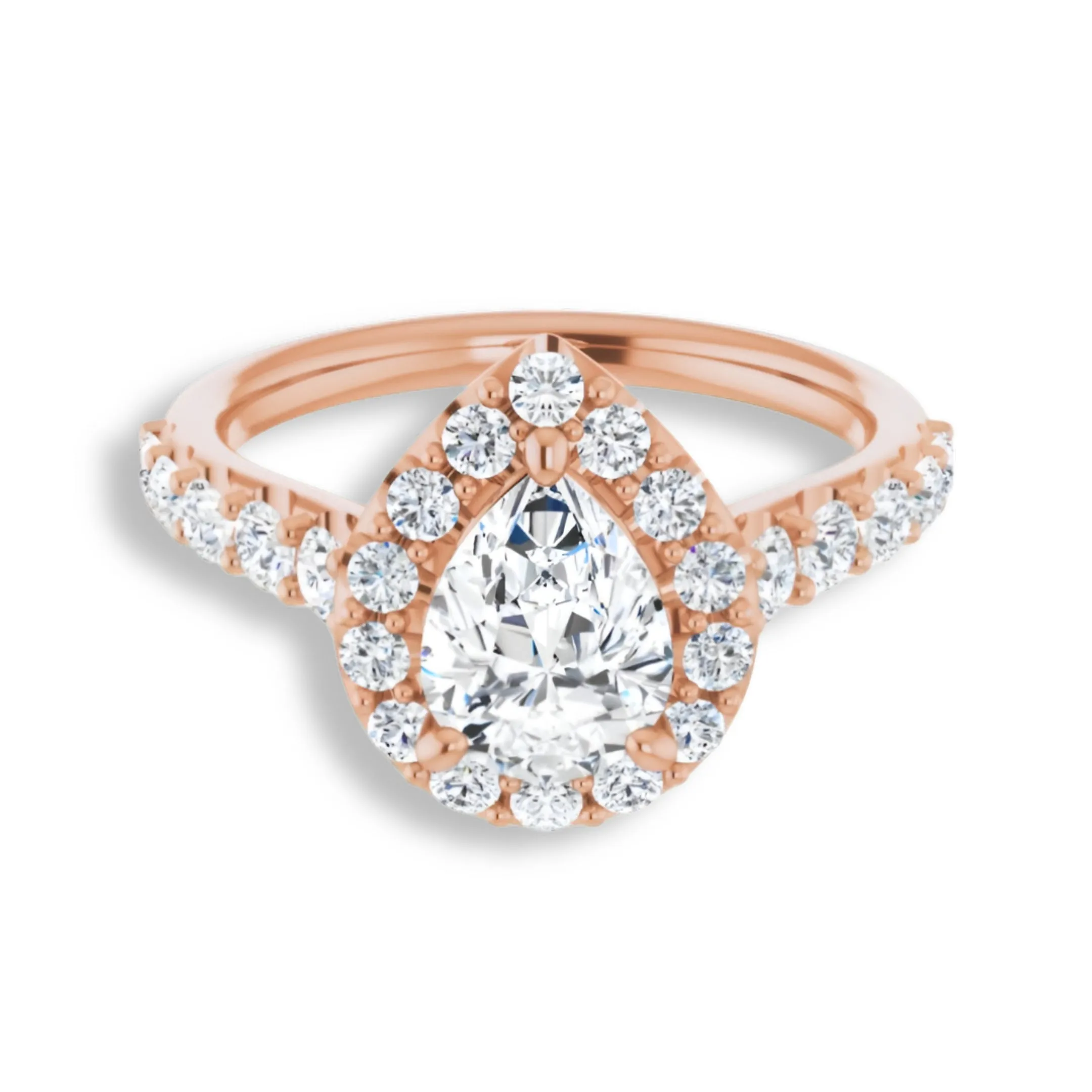 Pear Cut Diamond Halo Engagement Ring