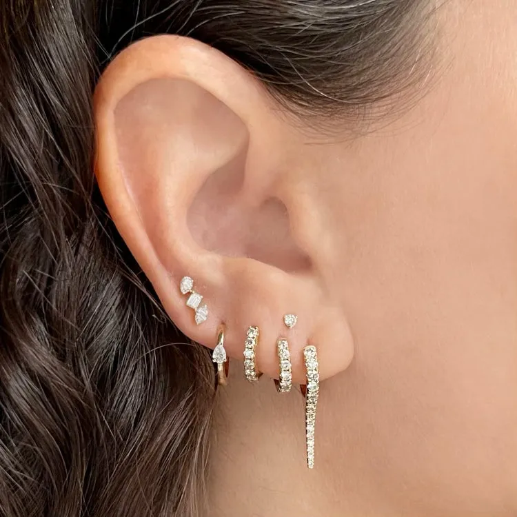 Pear Diamond Mini Huggie