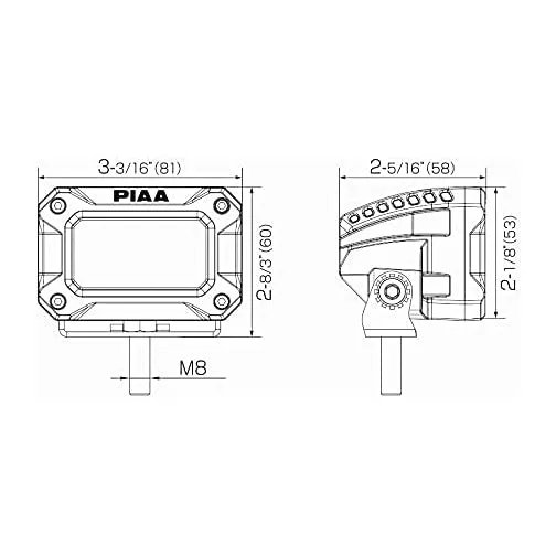 PIAA LED Light Bar FLOOD Beam 5600K 2000 Series Pod 3"