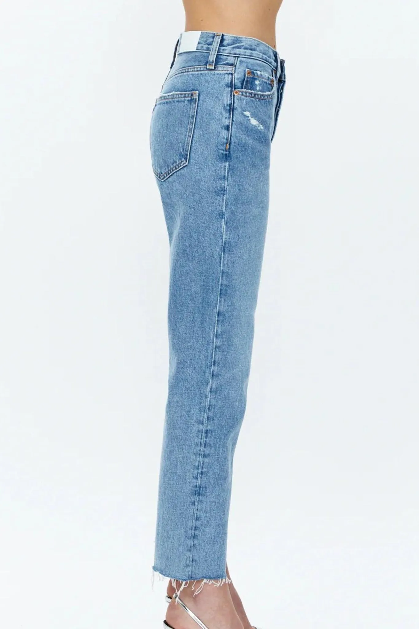 Pistola: Charlie High Rise Classic Straight Ankle in Brokv