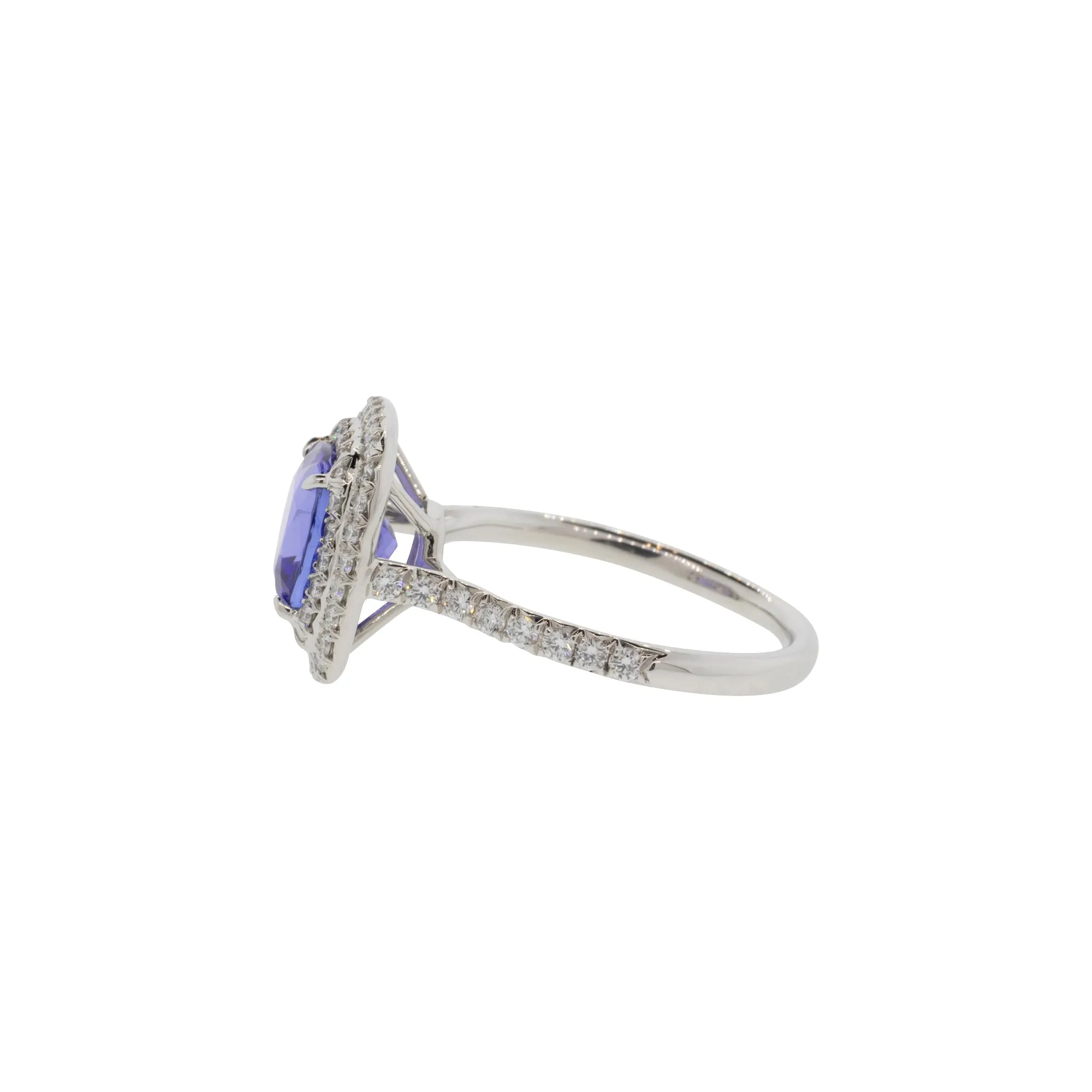 Platinum Tiffany & Co Tanzanite Double Halo Ring