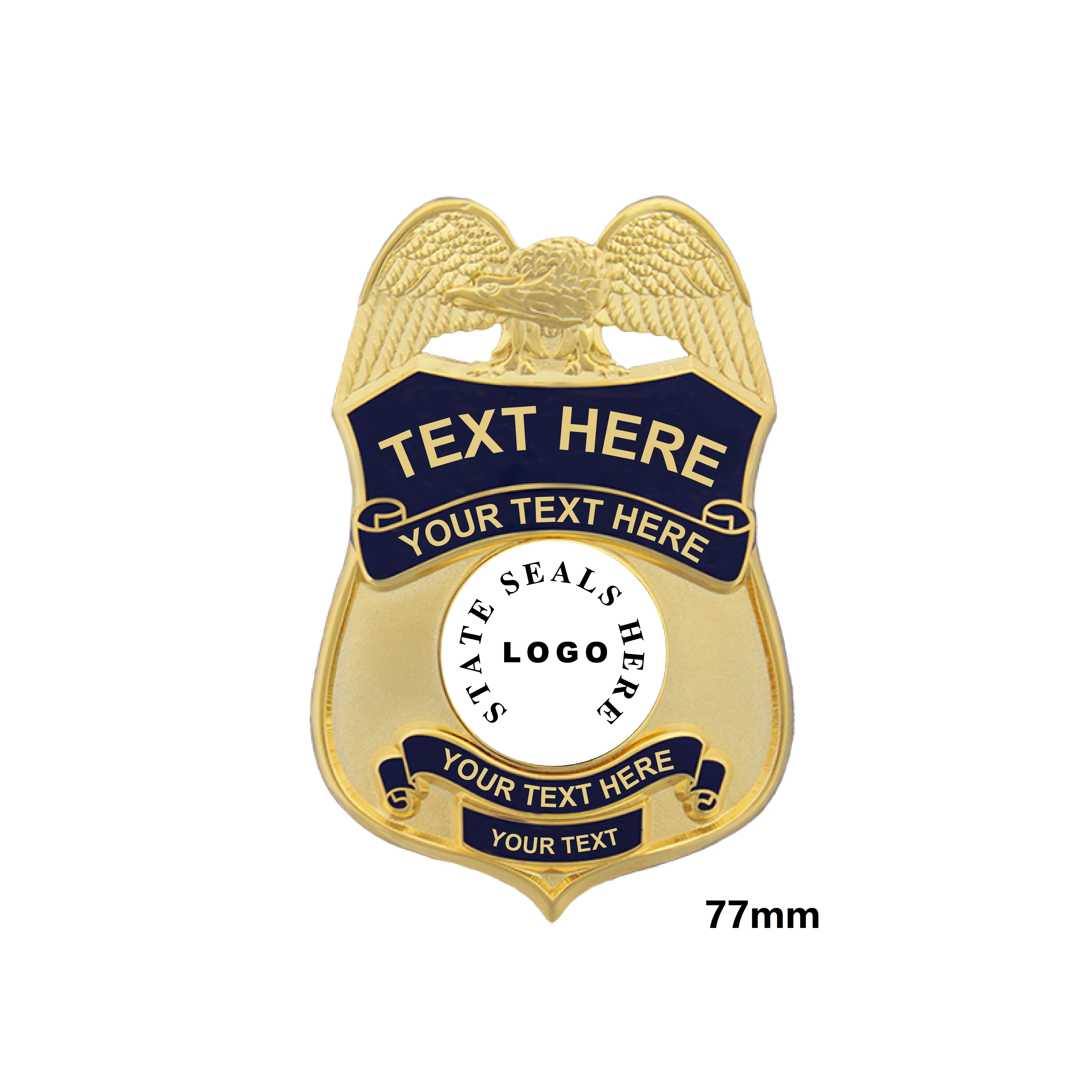 Police Badges with Custom Logo & Text - Cut-out