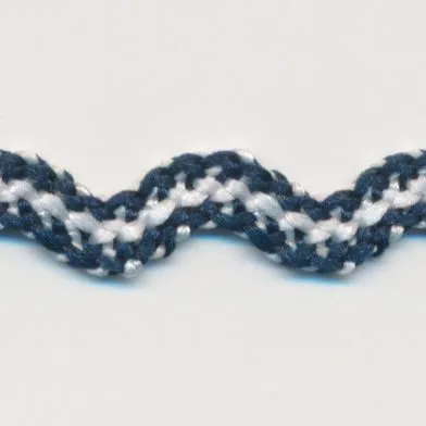 Polyester Stripe Zig-Zag Tape #06 Denim & Off White