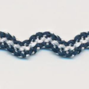 Polyester Stripe Zig-Zag Tape #06 Denim & Off White