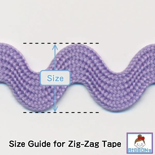 Polyester Stripe Zig-Zag Tape #06 Denim & Off White