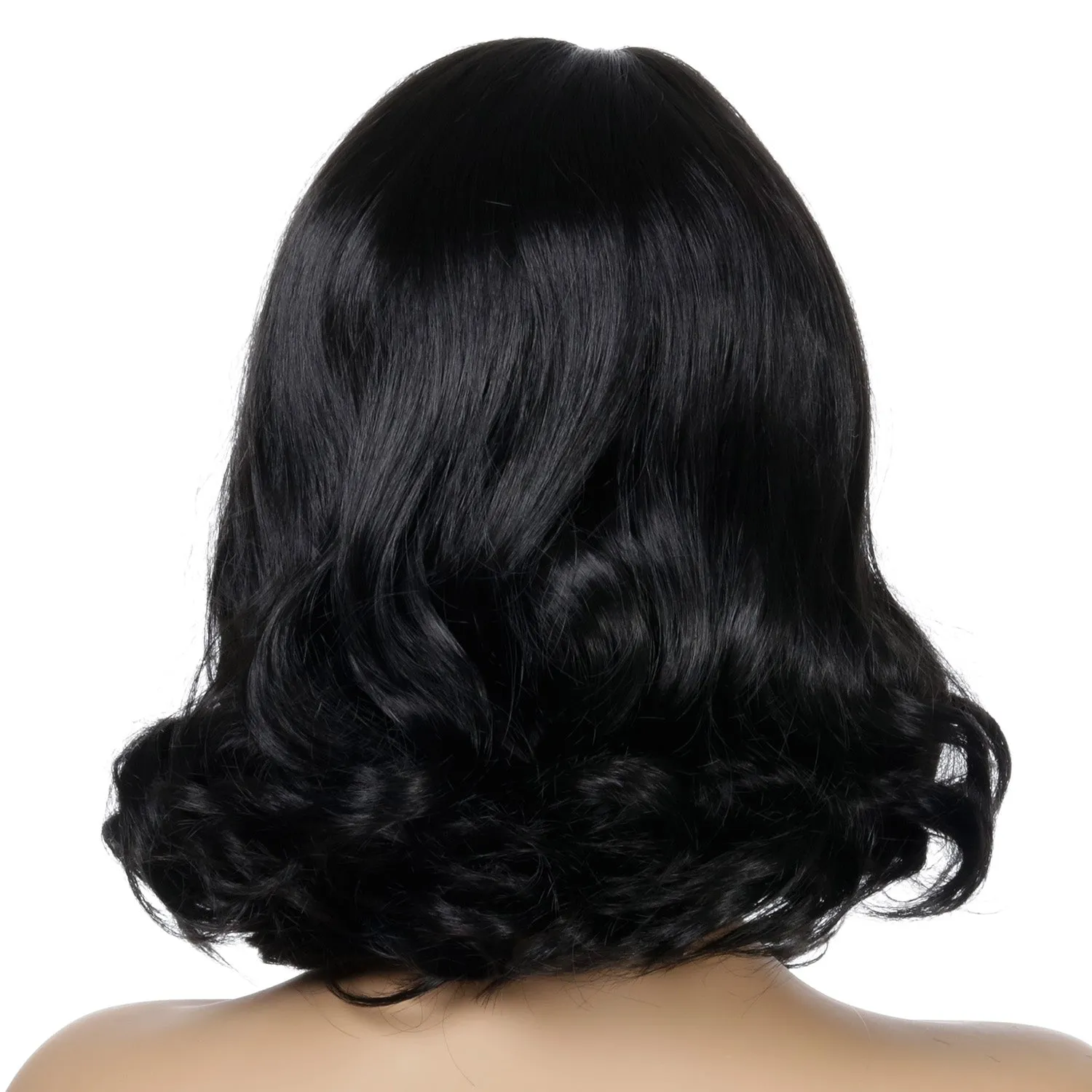 Poppy | Black Medium Wavy Synthetic Hair Wig