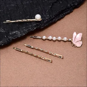 Pricilla Golden Pearl 4 Hair Pins Set
