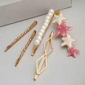 Pricilla Pink Starfish Hair Pins
