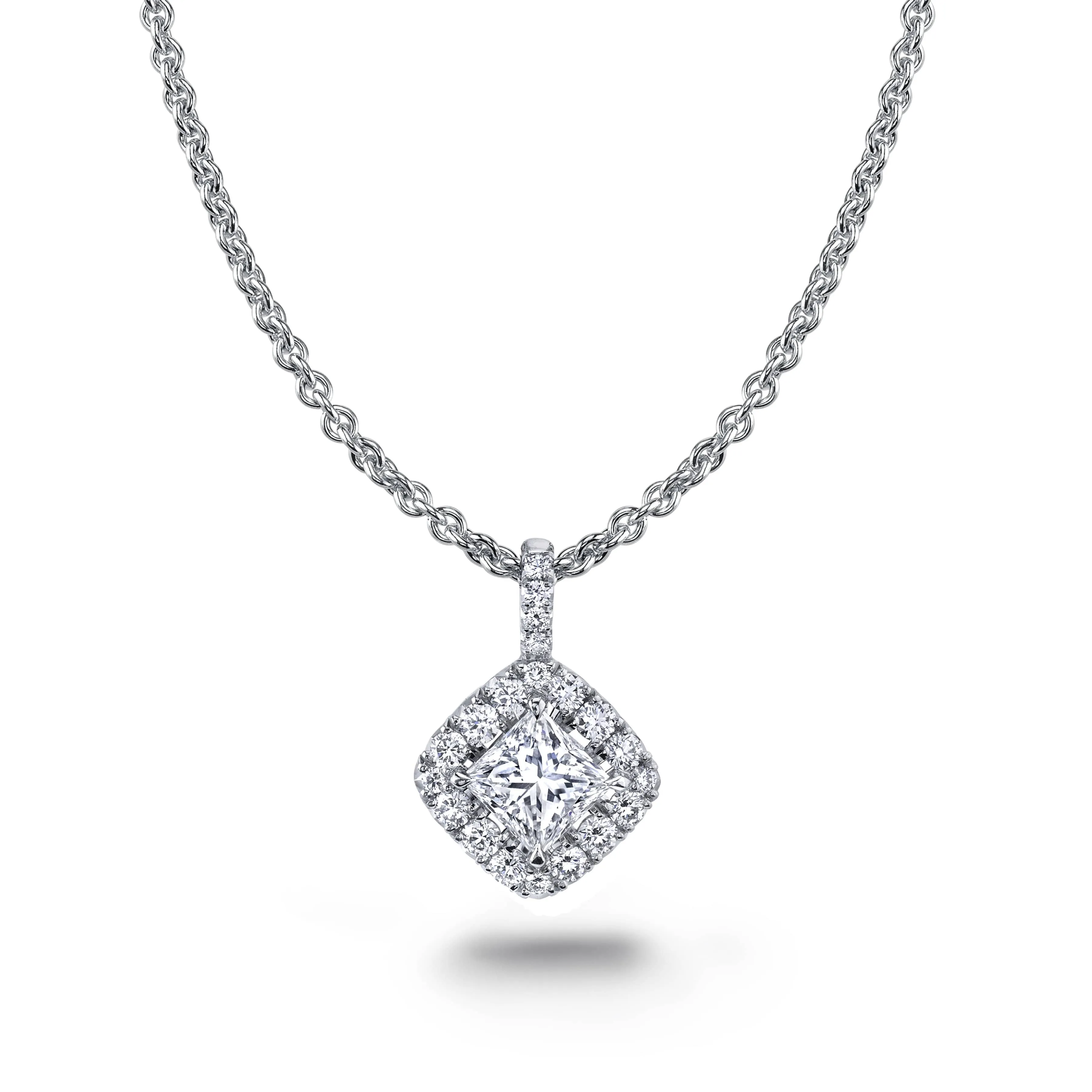 Princess Cut Diamond Necklace