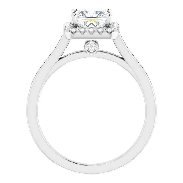 Princess Diamond Halo Engagement Ring
