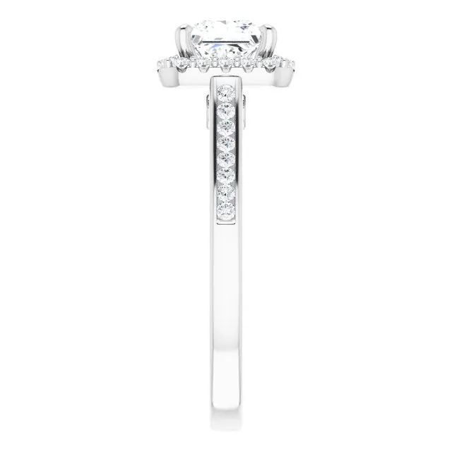 Princess Diamond Halo Engagement Ring