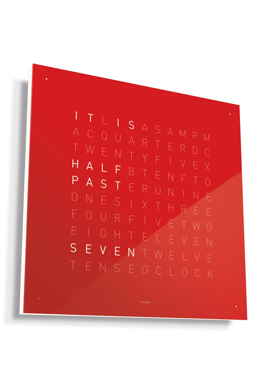 QLOCKTWO Wall Clock with CHERRY CAKE Acrylic Faceplate