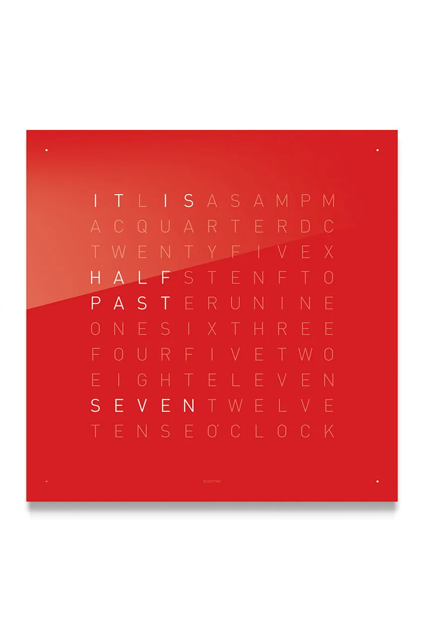 QLOCKTWO Wall Clock with CHERRY CAKE Acrylic Faceplate
