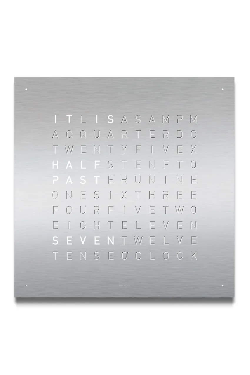 QLOCKTWO Wall Clock with STAINLESS STEEL Faceplate