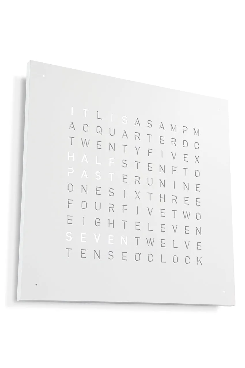 QLOCKTWO Wall Clock with WHITE PEPPER Stainless Steel Faceplate
