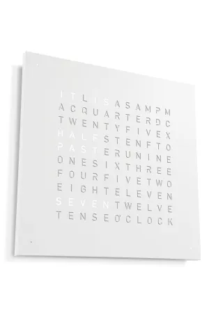 QLOCKTWO Wall Clock with WHITE PEPPER Stainless Steel Faceplate