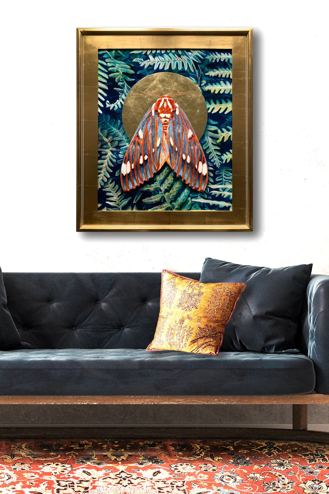 "Evanescent" Royal Walnut Moth Painting 20x24