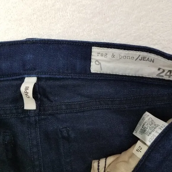 rag &amp; bone 24 Jean Capri Indigo W1526U002 Skinny Jeans
