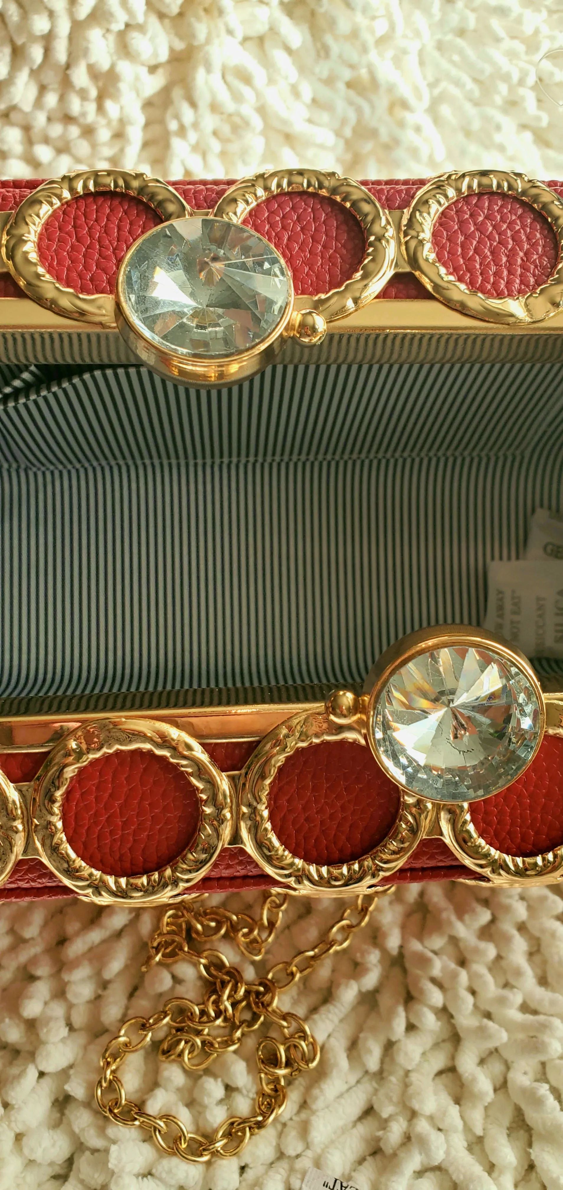 Red With Gold Ring Handbags