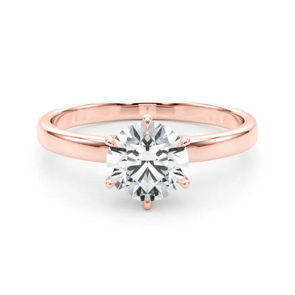 Reigna Round Lab Grown Diamond Solitaire Engagement Ring IGI Certified