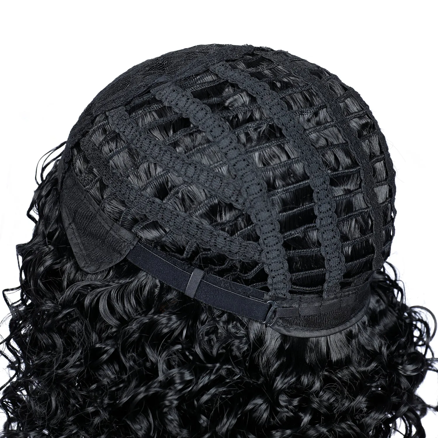 Reja | Black Medium Short Curly Synthetic Hair Wig