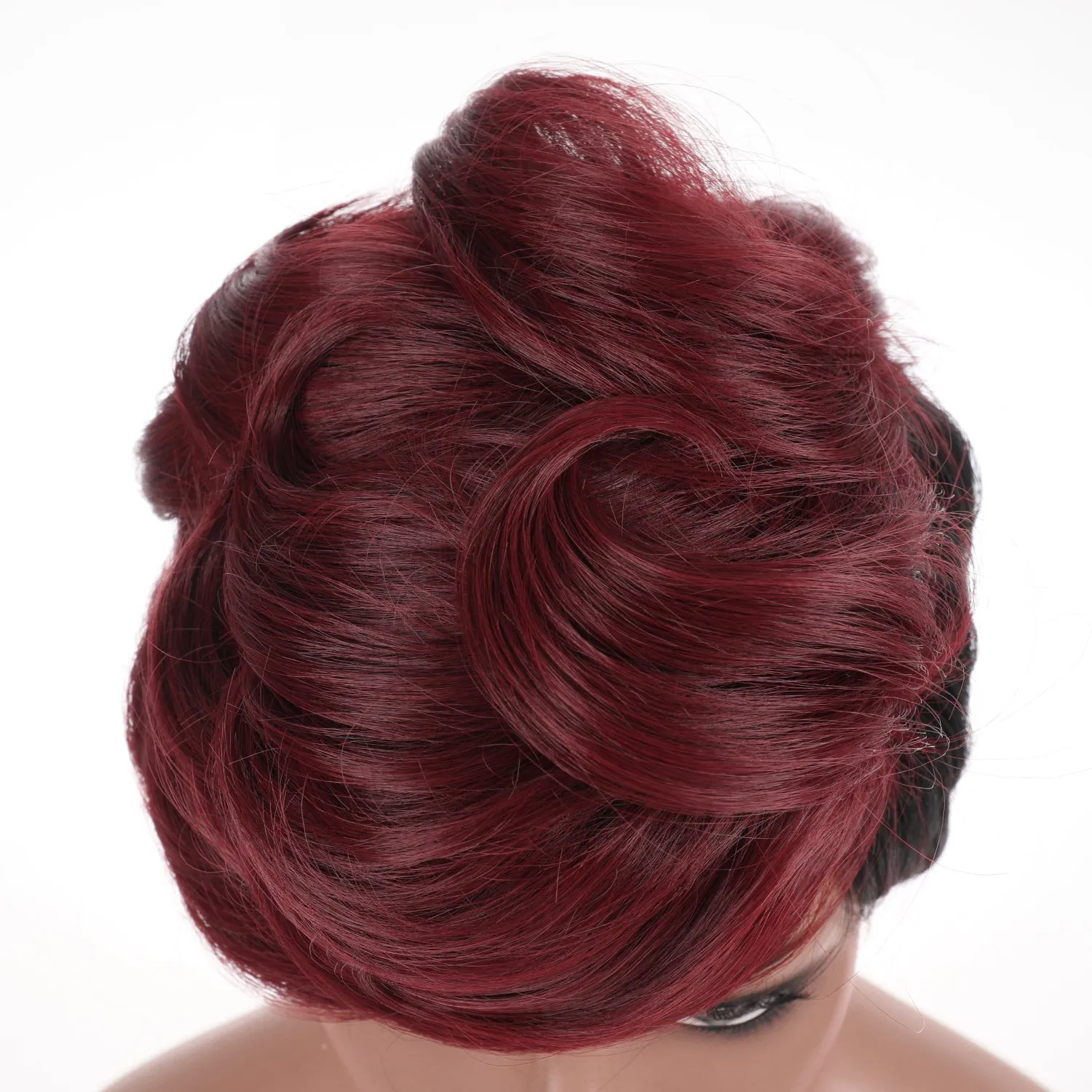 Rosery | Wine Red Short Pixie Cut Wavy Synthetic Hair Wig