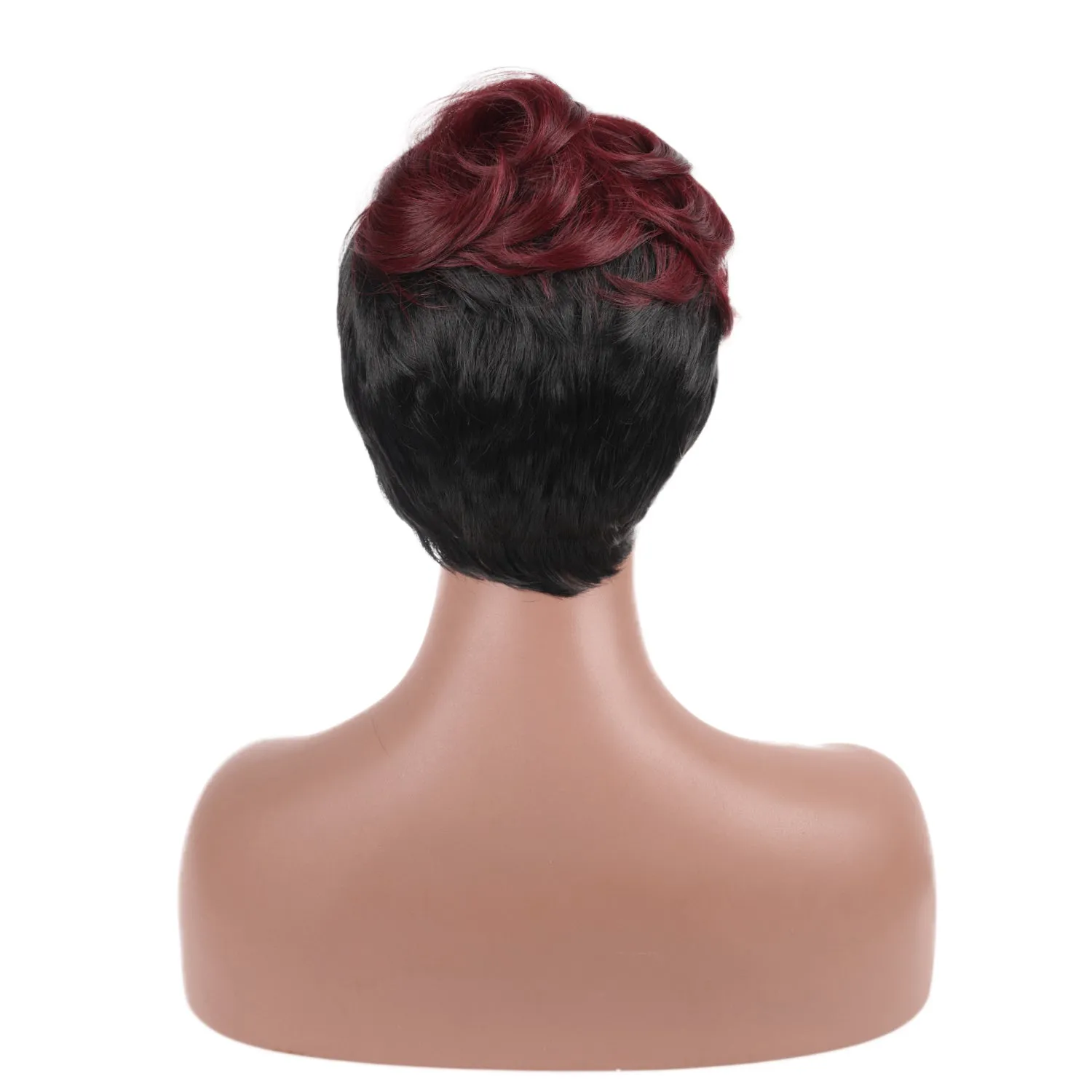 Rosery | Wine Red Short Pixie Cut Wavy Synthetic Hair Wig