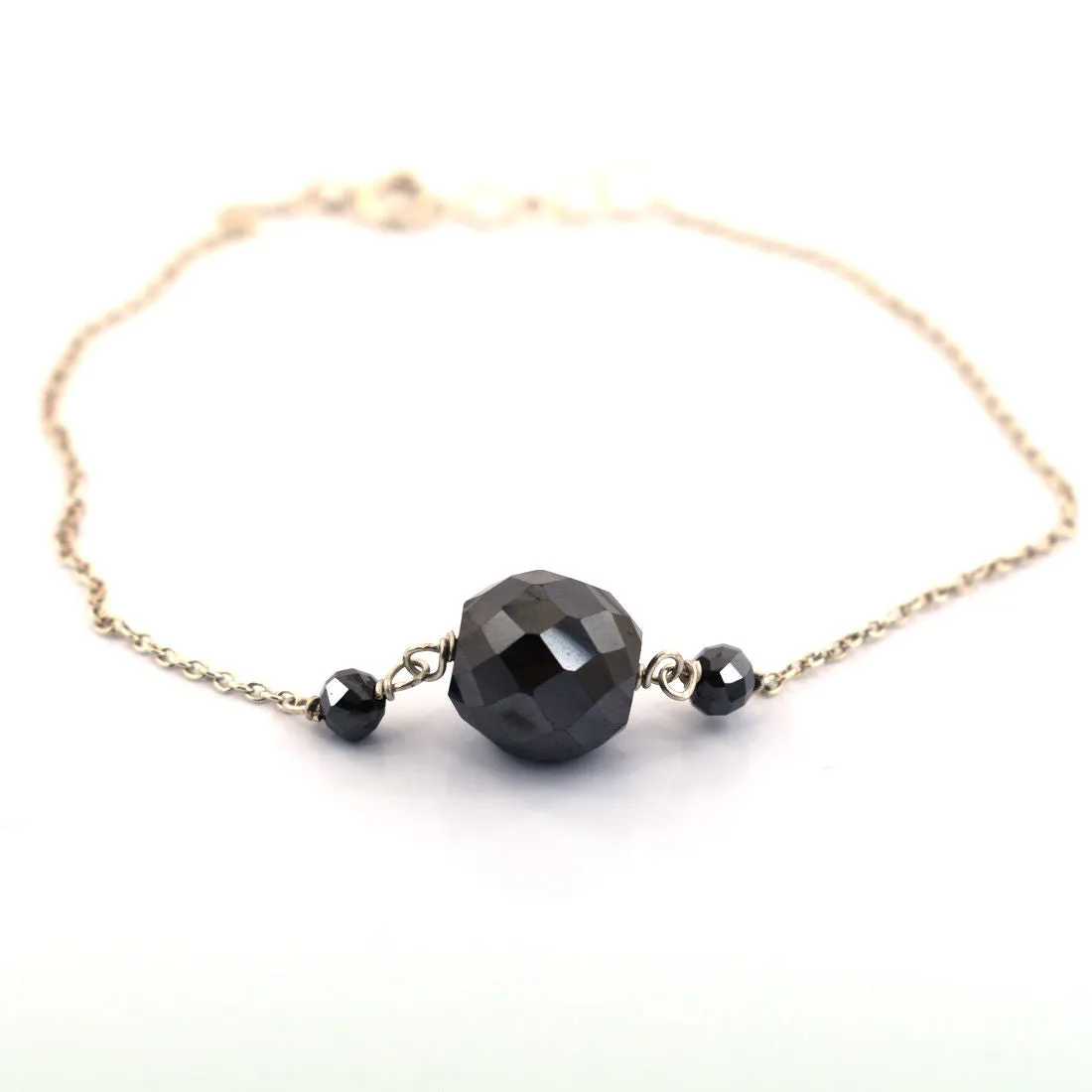 Round Cut Black Diamond Chain Bracelet 9.00 Carats Beautiful Elegant Look!