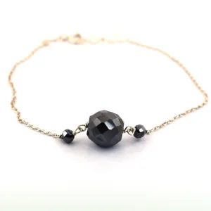 Round Cut Black Diamond Chain Bracelet 9.00 Carats Beautiful Elegant Look!