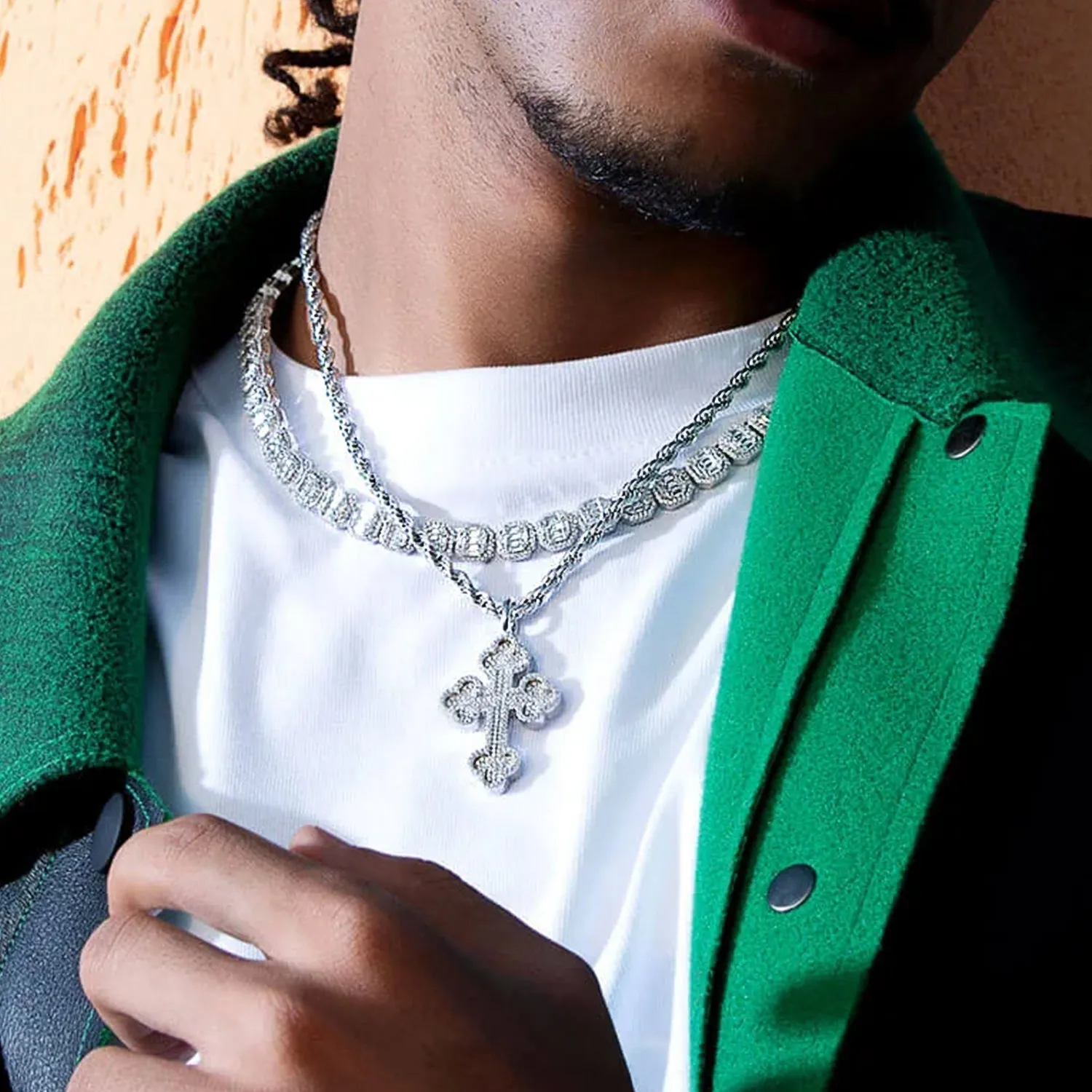 Round Cut Bottoni Cross Pendant