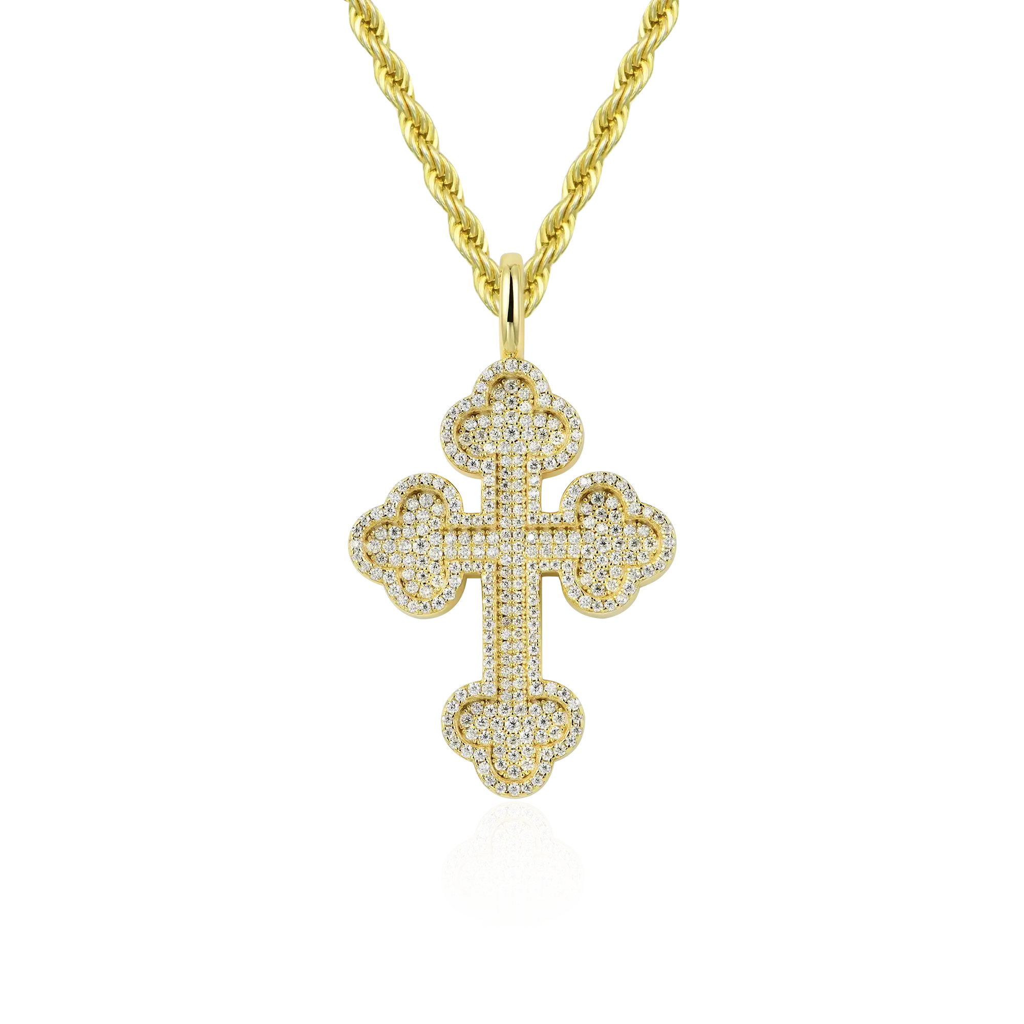 Round Cut Bottoni Cross Pendant