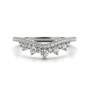 Round Diamond Crown Style Curved Band