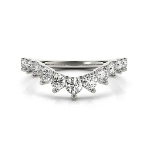 Round Diamond Graduating Curved Band