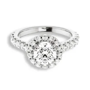 Round Diamond Halo Engagement Ring