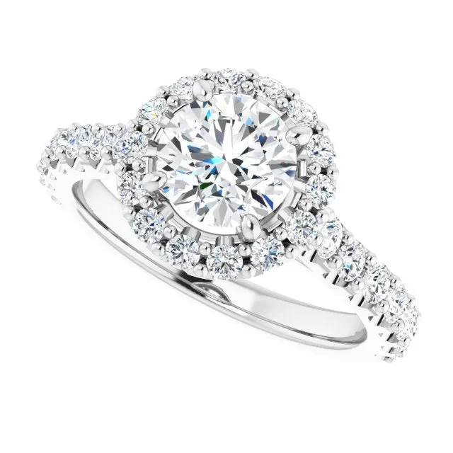 Round Diamond Halo Engagement Ring