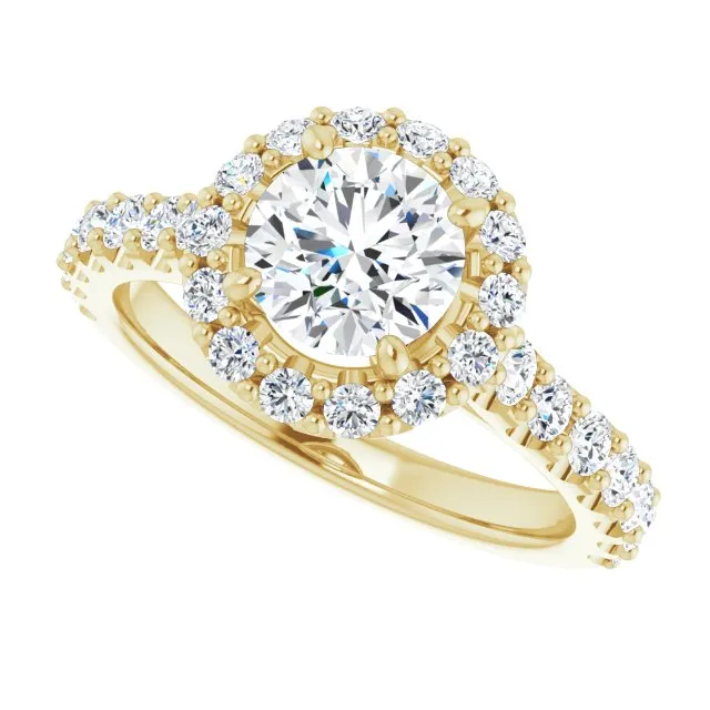 Round Diamond Halo Engagement Ring
