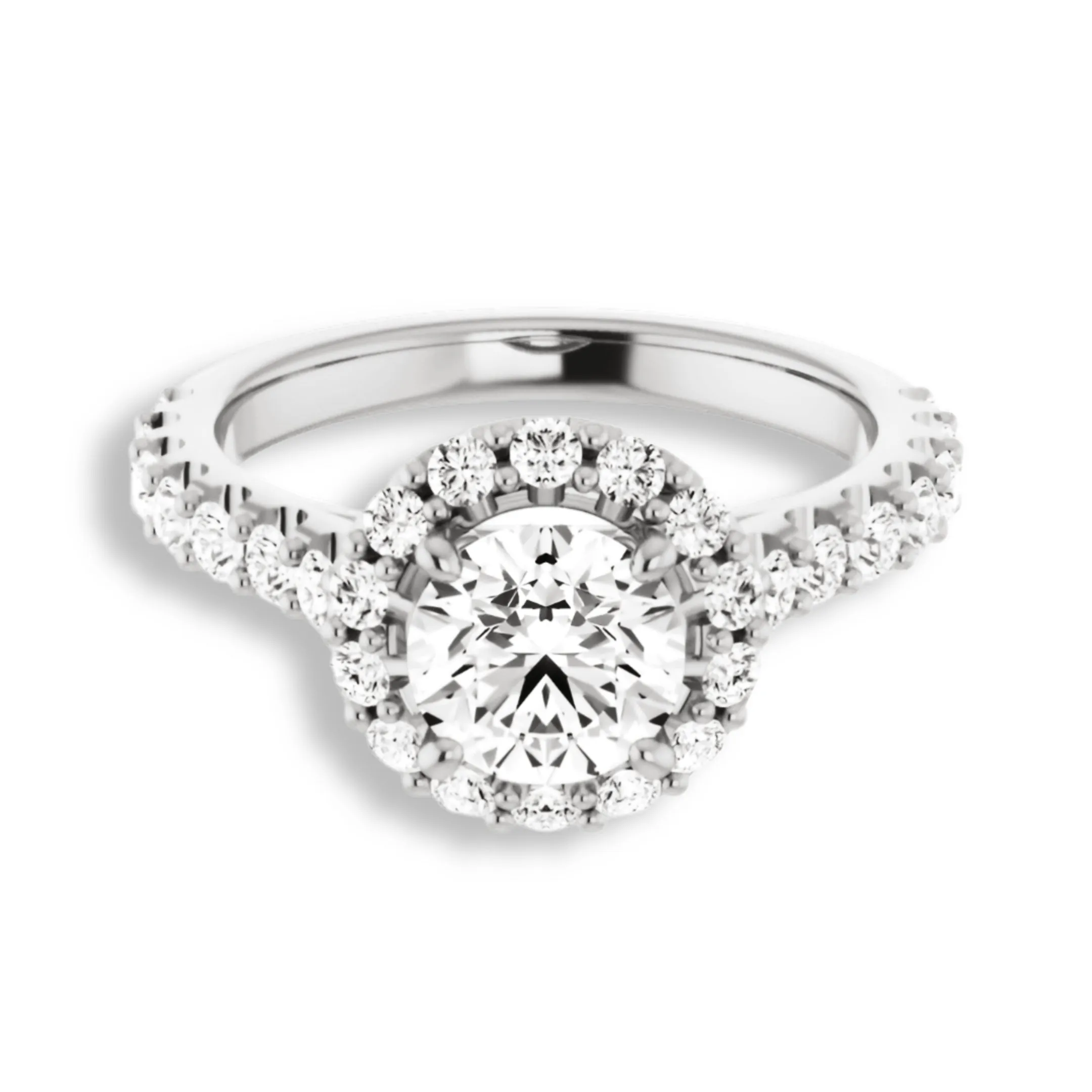 Round Diamond Halo Engagement Ring