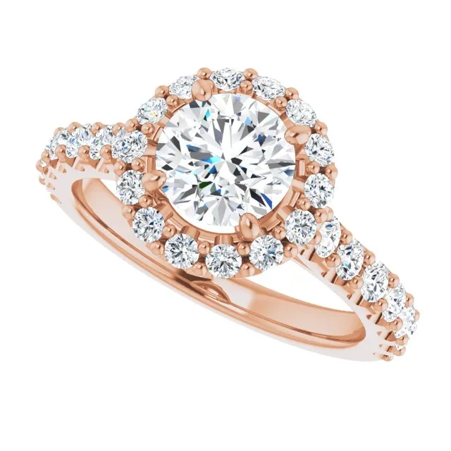 Round Diamond Halo Engagement Ring