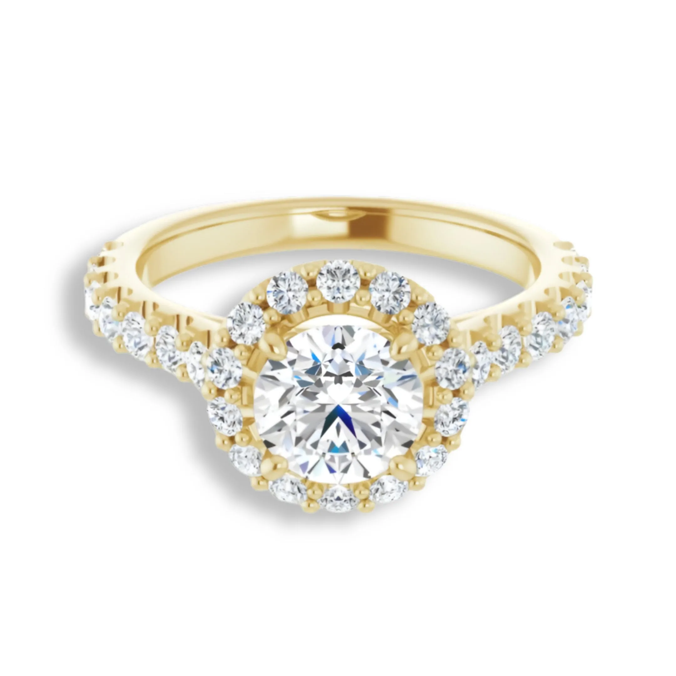 Round Diamond Halo Engagement Ring