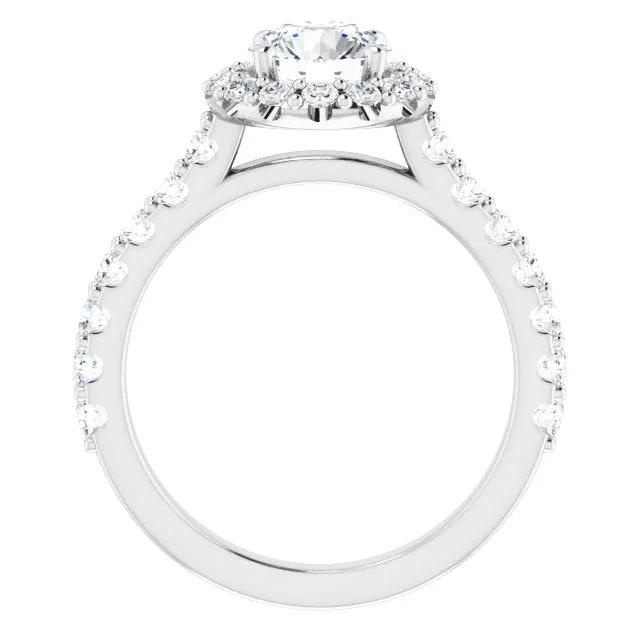 Round Diamond Halo Engagement Ring